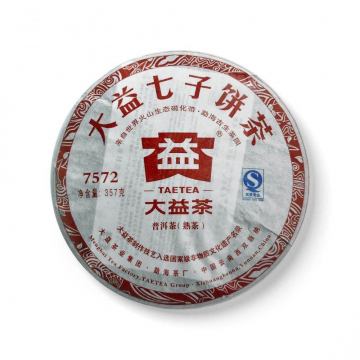 2012年大益 7572熟茶七子饼 357克饼茶 随机批次