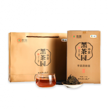  2015年中茶 安化黑茶 润黑手筑茯砖 黑茶茯砖茶1000克