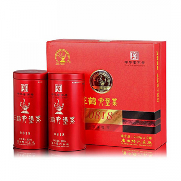 2021年三鹤六堡茶 0818经典礼盒 2014年陈化特级散茶400g